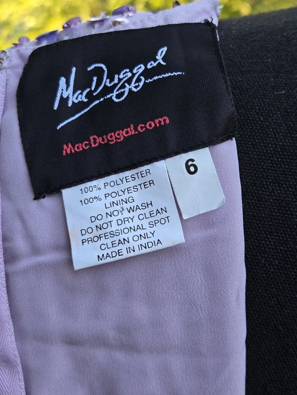 Mac Duggal Lavender Sequin Embellished Midi Sheath Dress Size 6 NWT